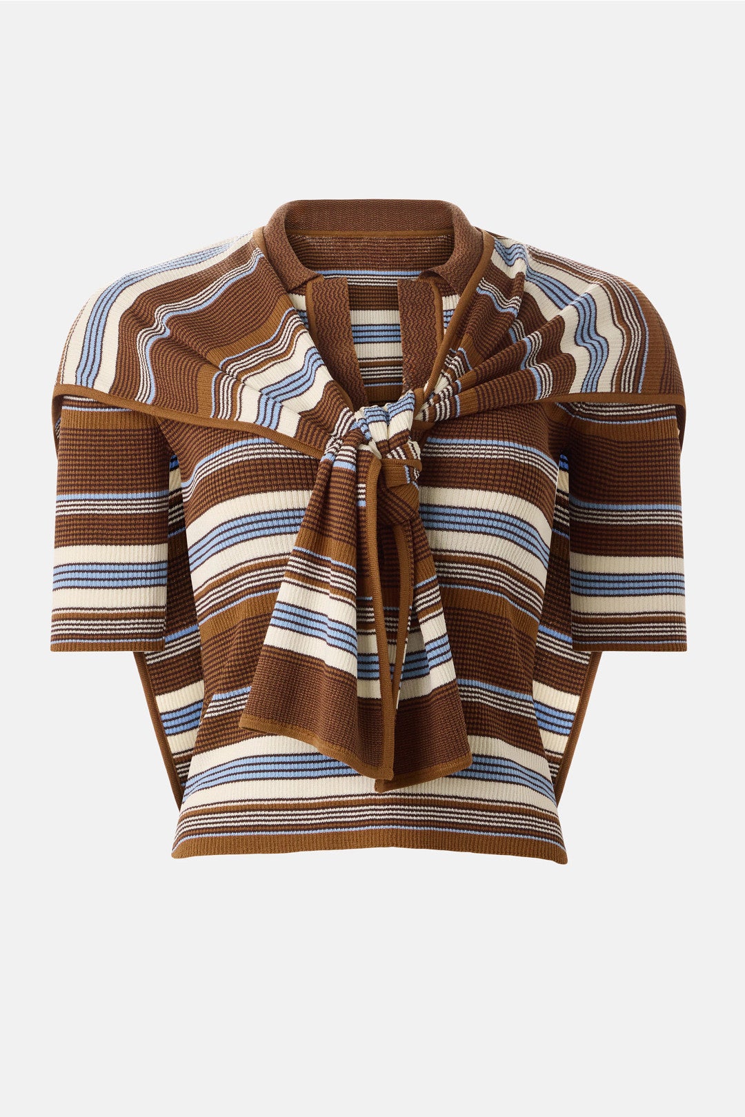 Striped Jacquard Polo Top by Monse 4