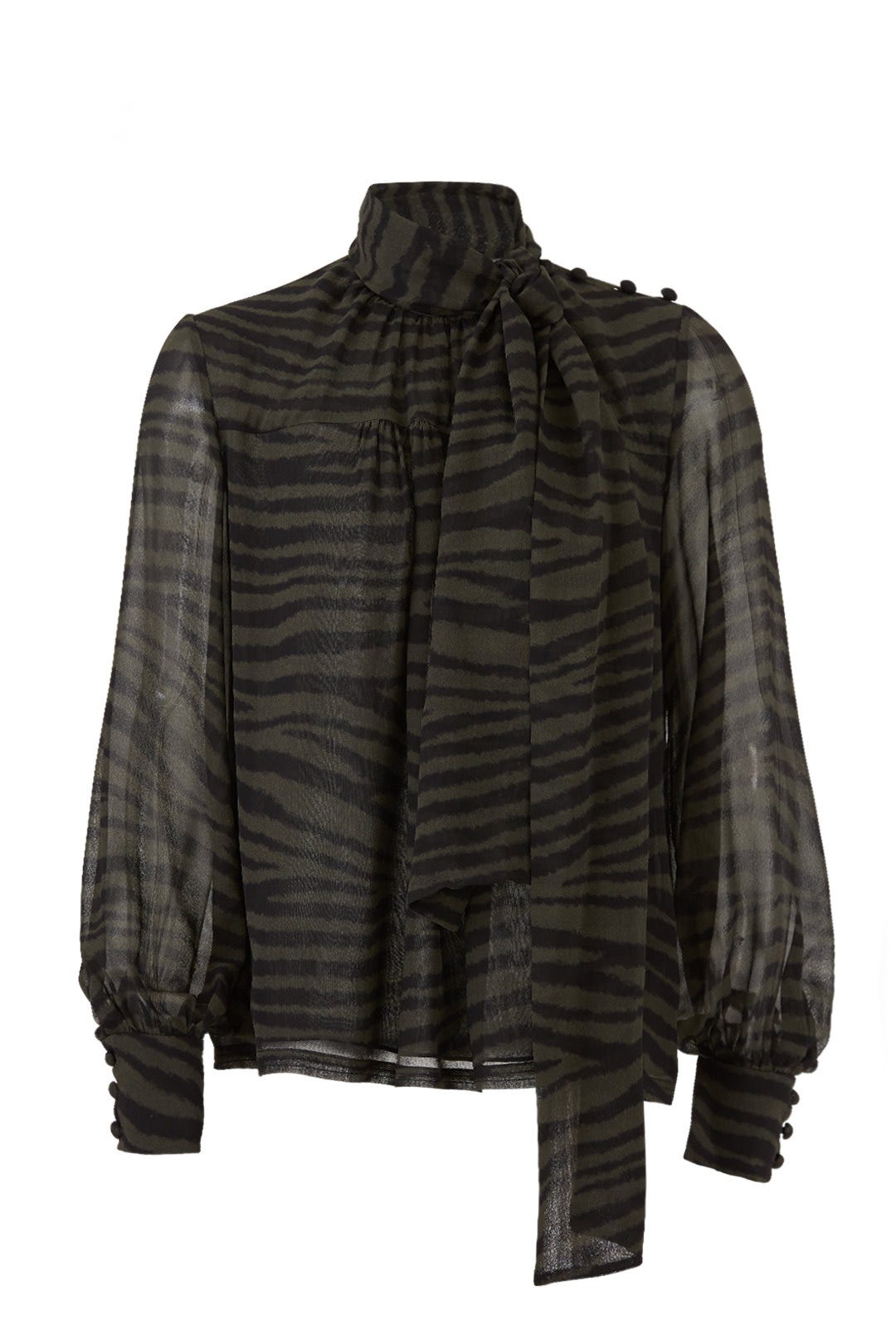 Tie Neck Tiger Print Top by Proenza Schouler 3