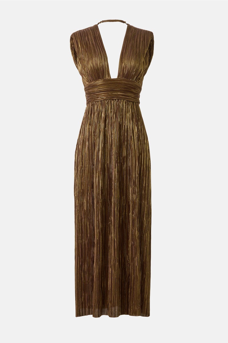 knee length dresses for ladies Oscar de la Renta Floral Metallic Jacquard Midi Dress – Runway Catalog