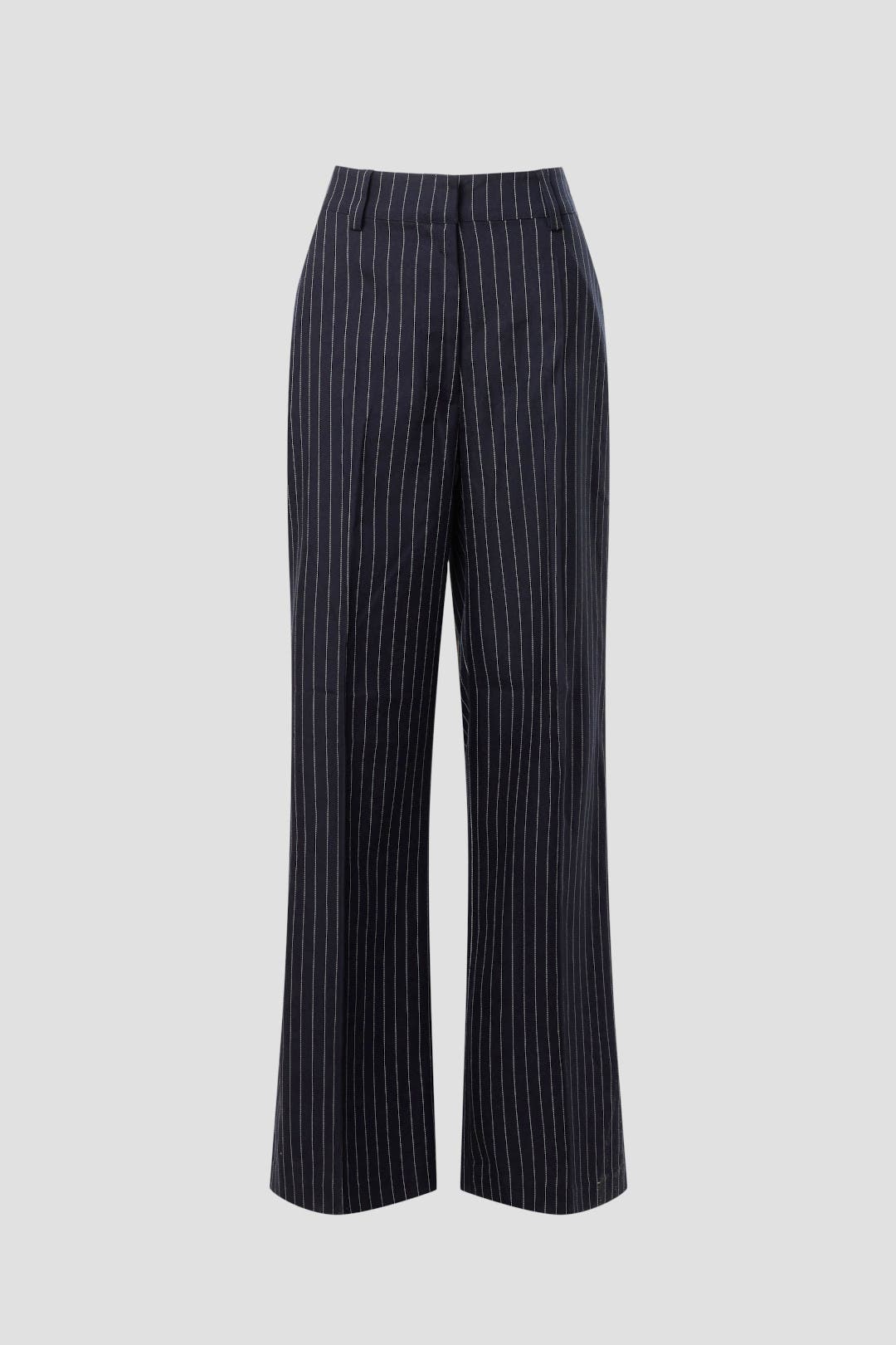 Navy Pinstripe Pants by ASHLEY PARK x RTR | Rent the Runway