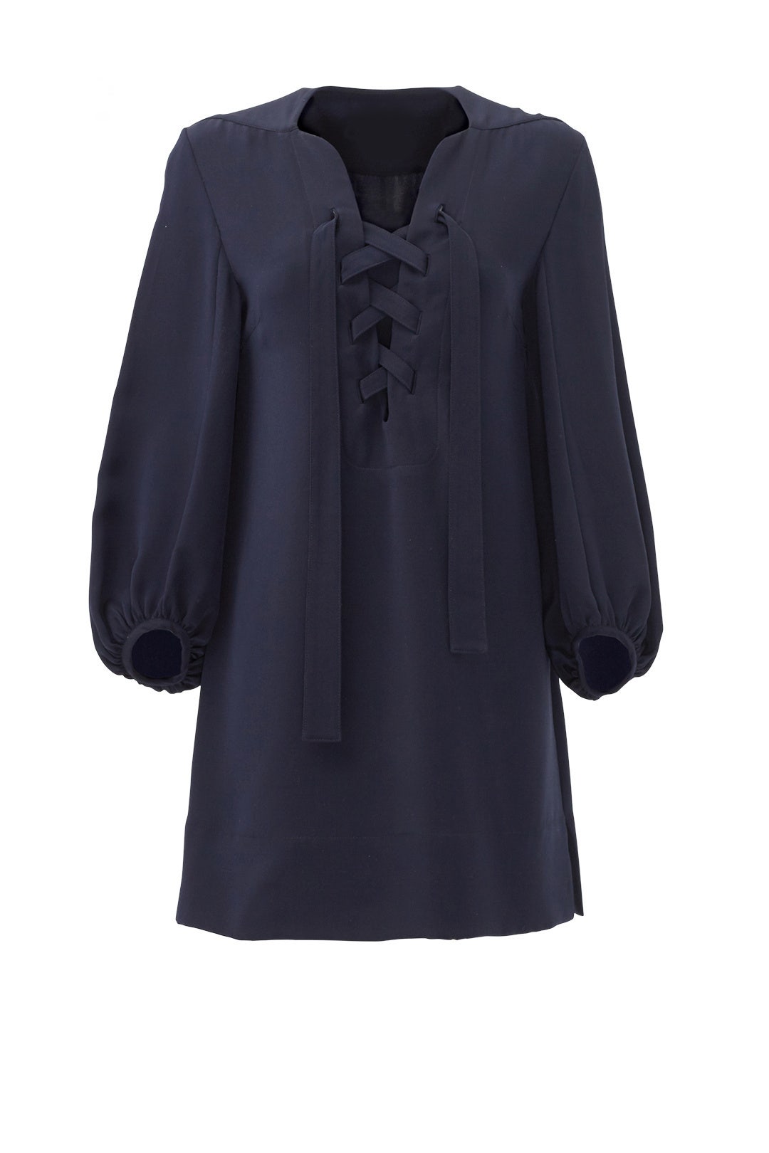Navy Lace Up Dress by DEREK LAM