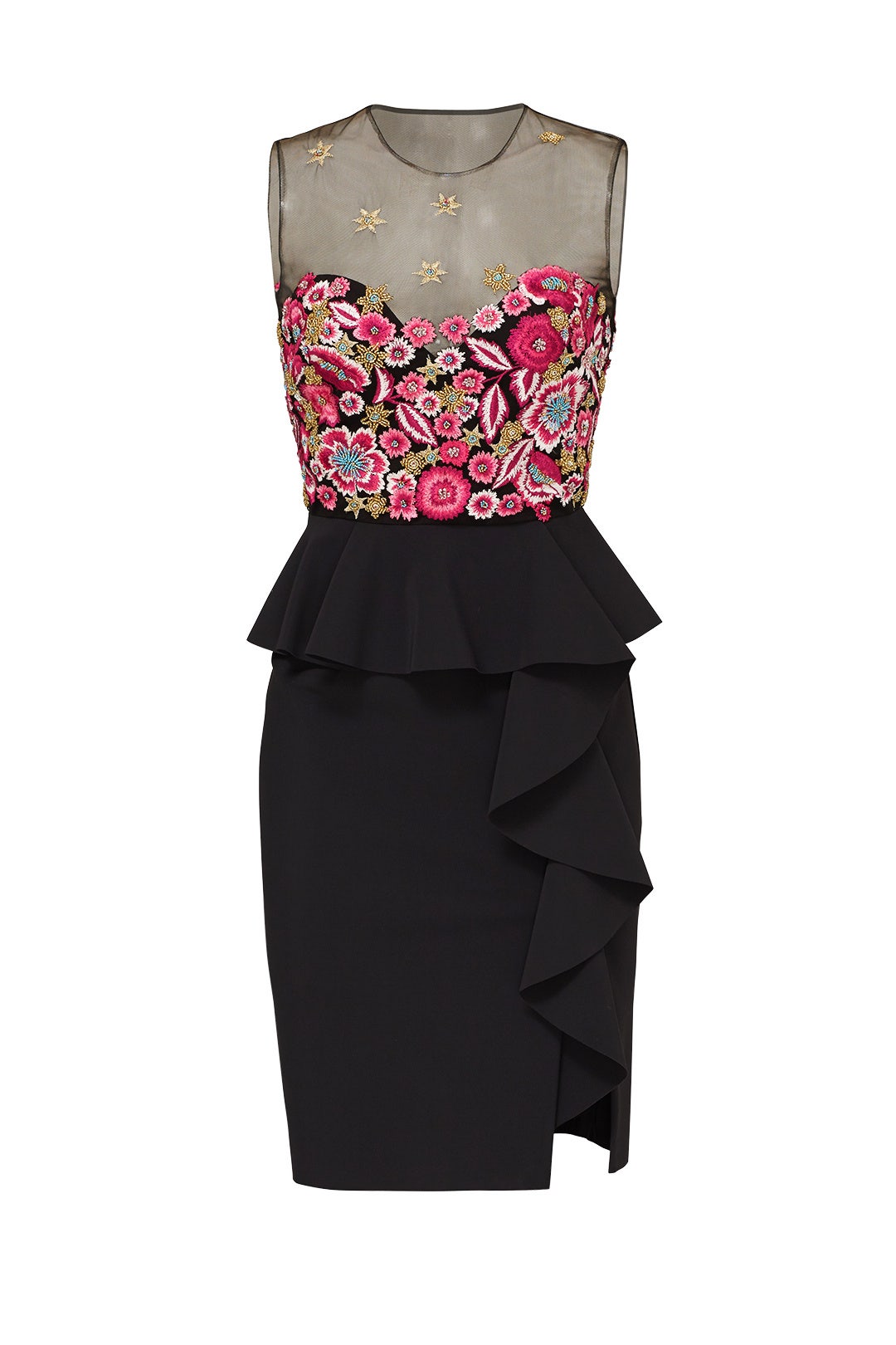 Bright Floral Illusion Dress by Marchesa Notte | Rent the Runway
