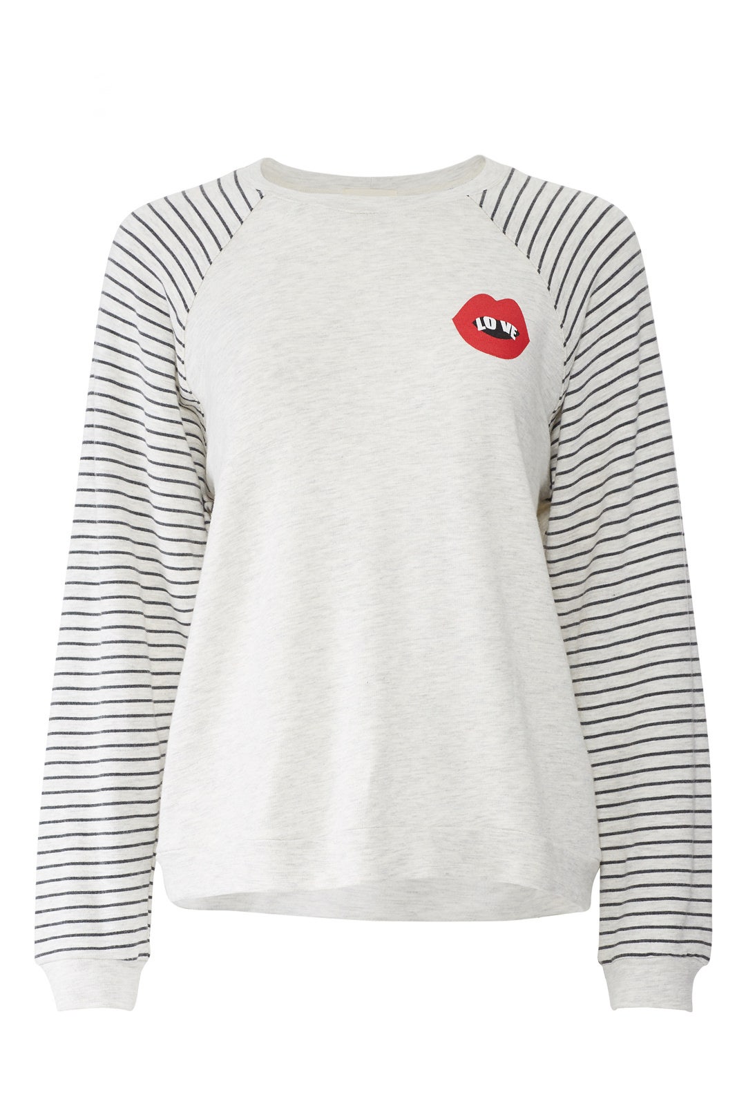 Lips Pinstripe Raglan Pullover by MONROW