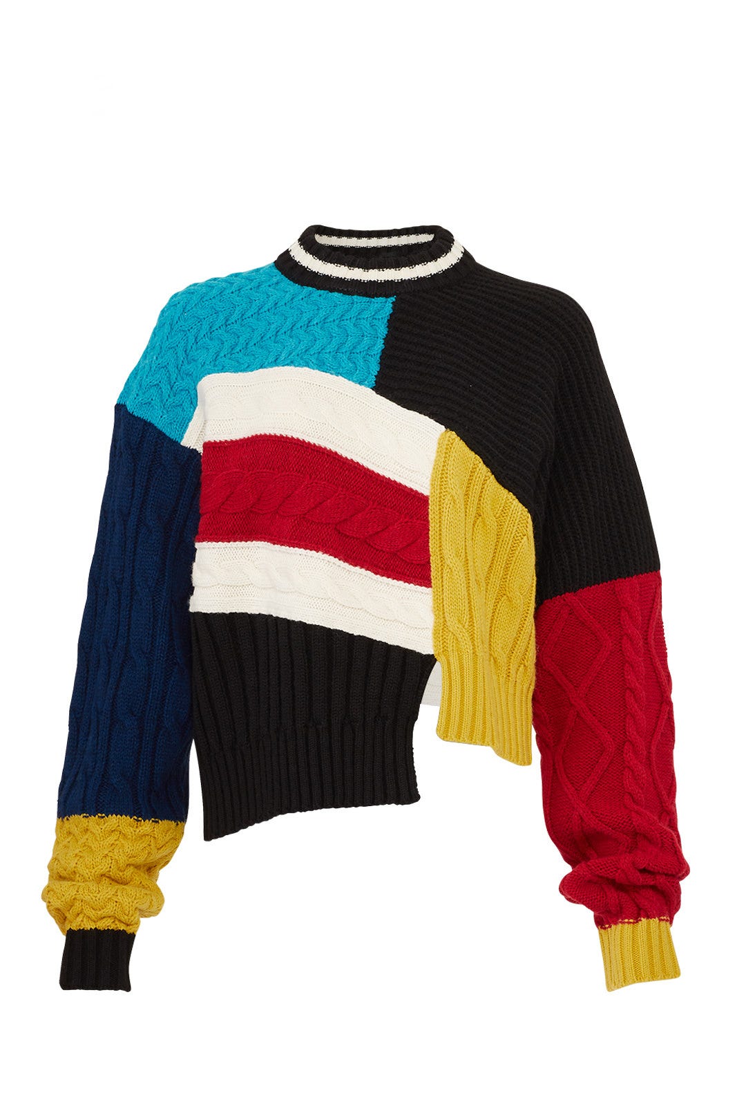 Cropped Colorblock Sweater by MSGM