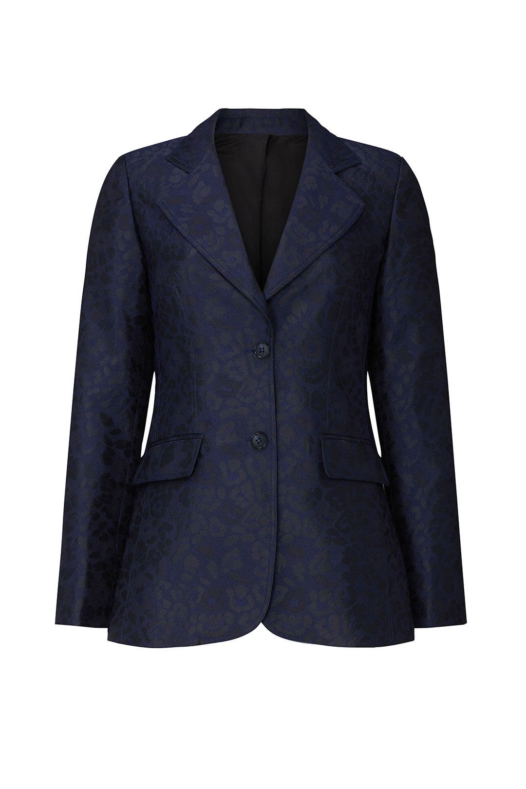 Navy Leopard Jacquard Blazer by Derek Lam 10 Crosby x RTR 4