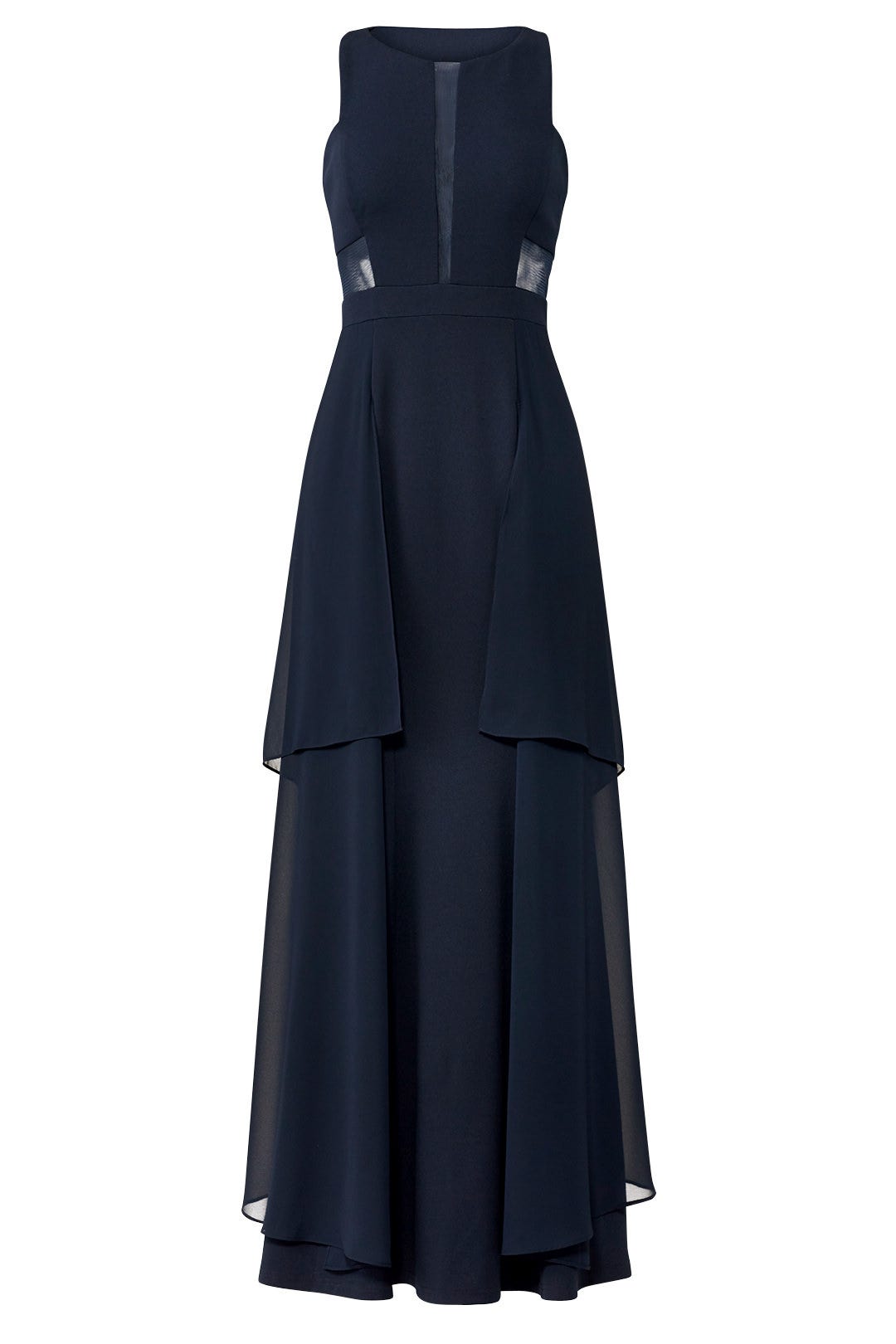 Navy Flutter Gown by LM Collection