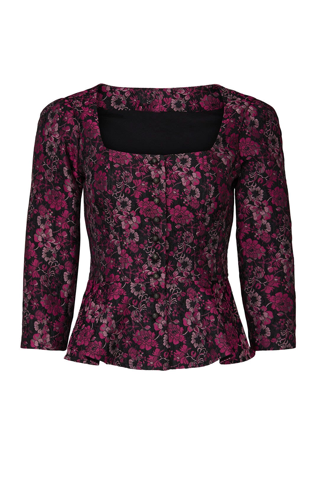 Floral Brocade Button Blouse by Nanette Lepore