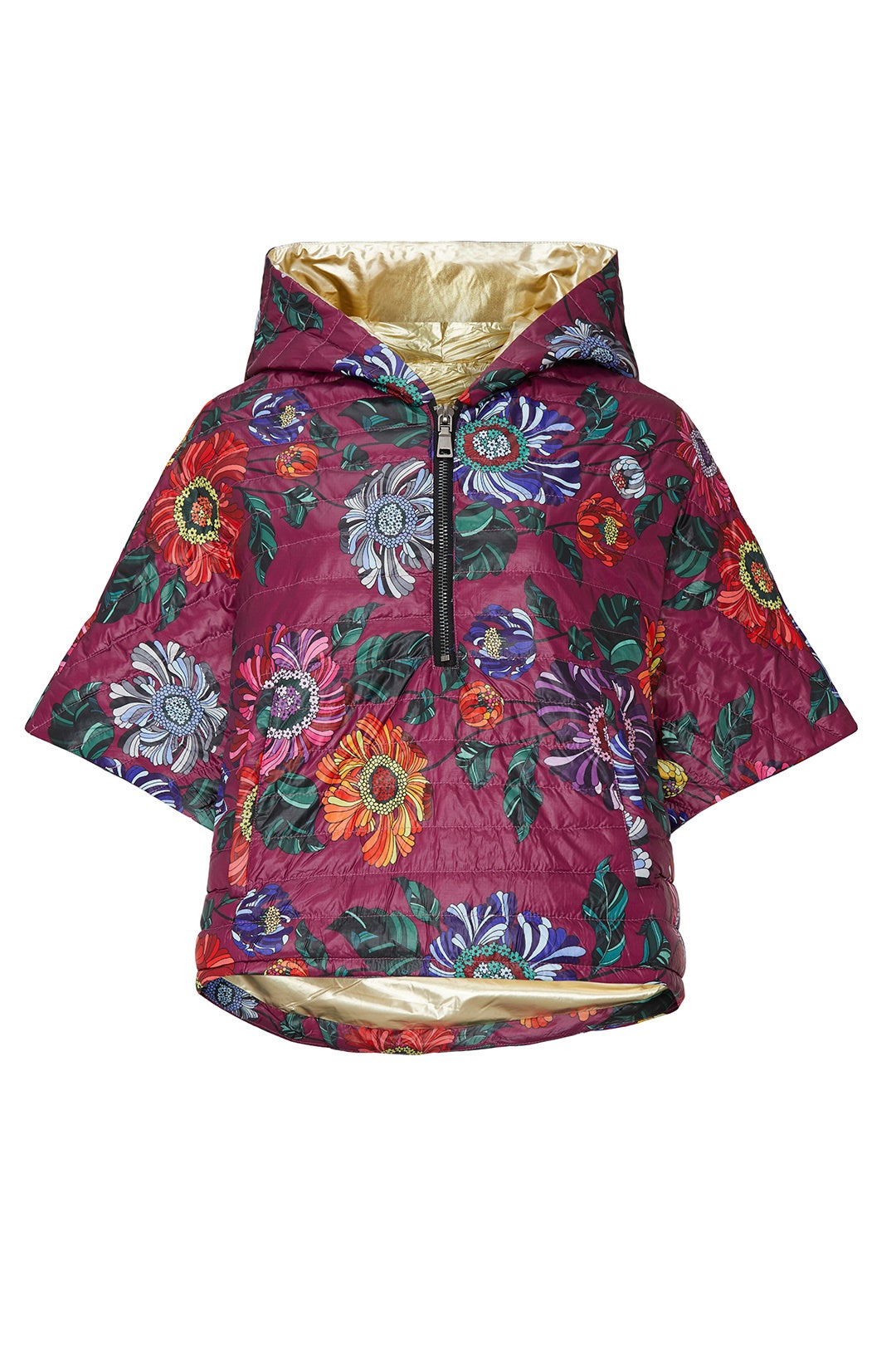 Cropped Hooded Poncho by Think Royln