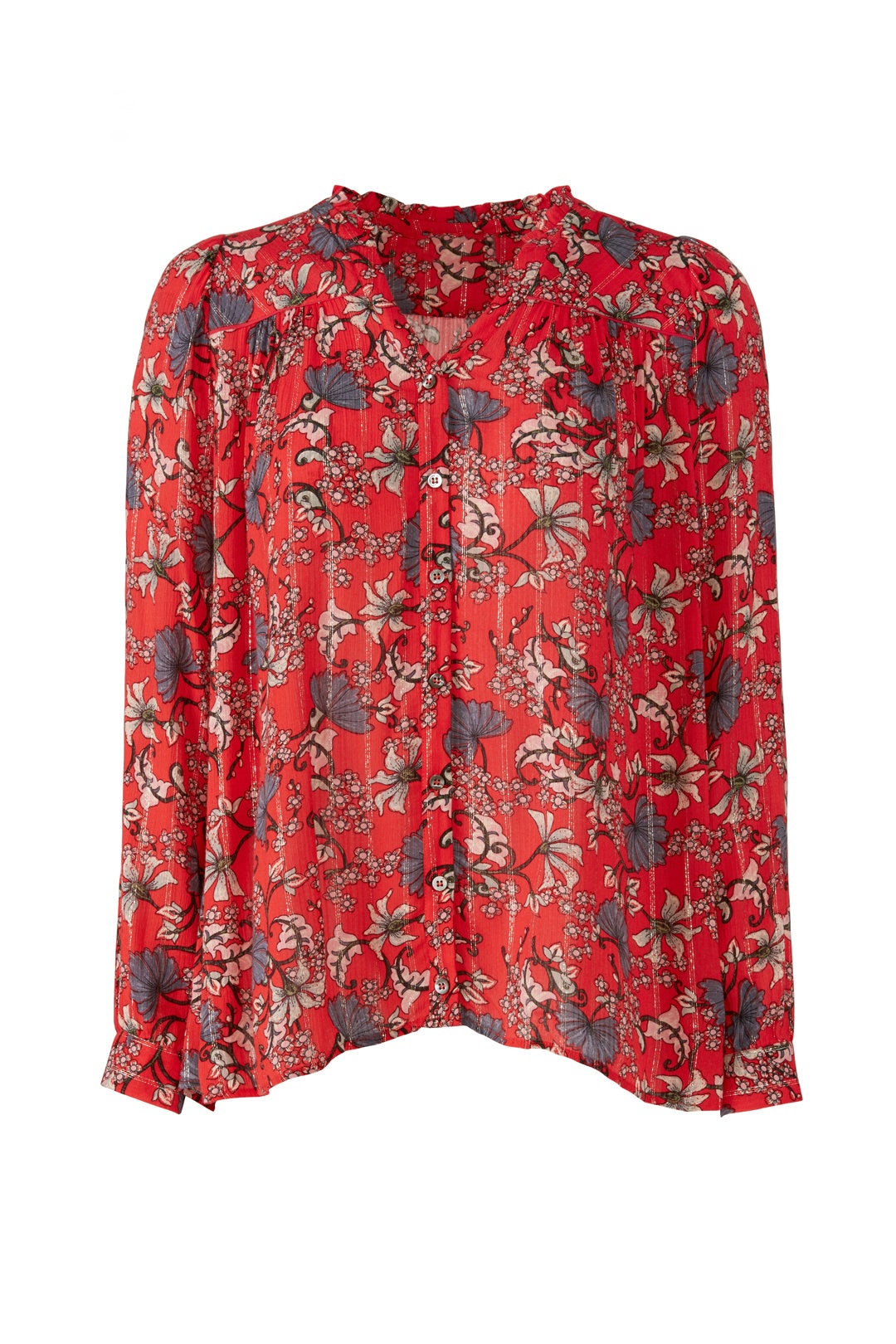 Red Edgy Floral Shirt by ba&sh 3