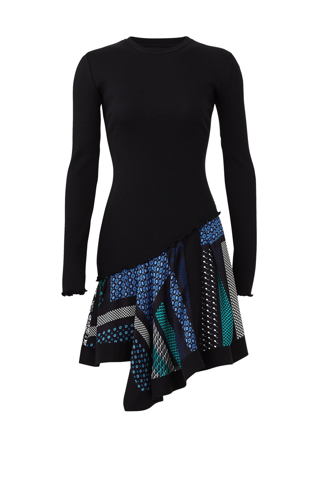 Knit Scarf Print Hem Dress by Derek Lam 10 Crosby 3