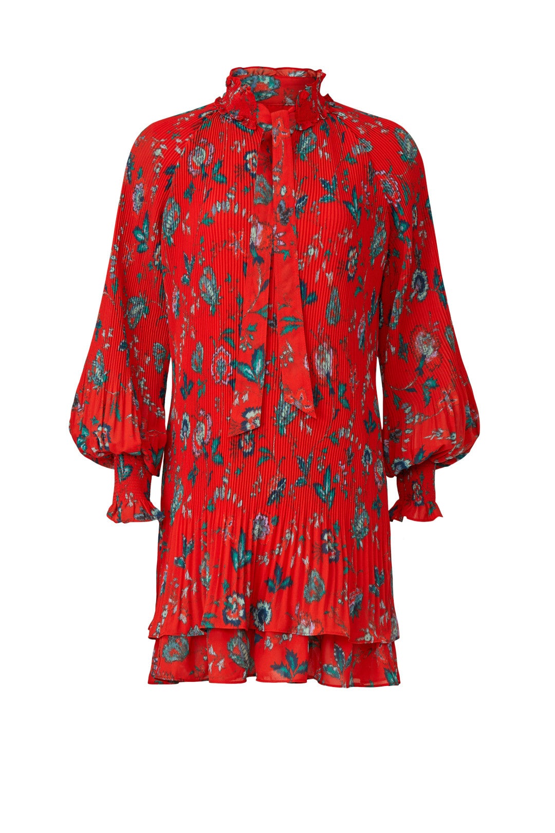 Red Floral Pleated Dress by Derek Lam 10 Crosby x RTR