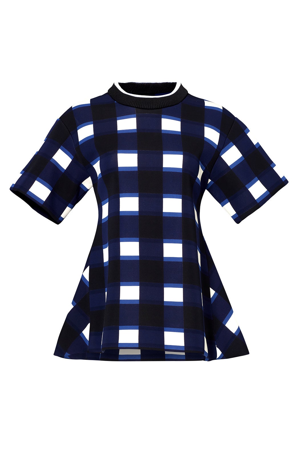 Blue Check Pleated Top by Marni