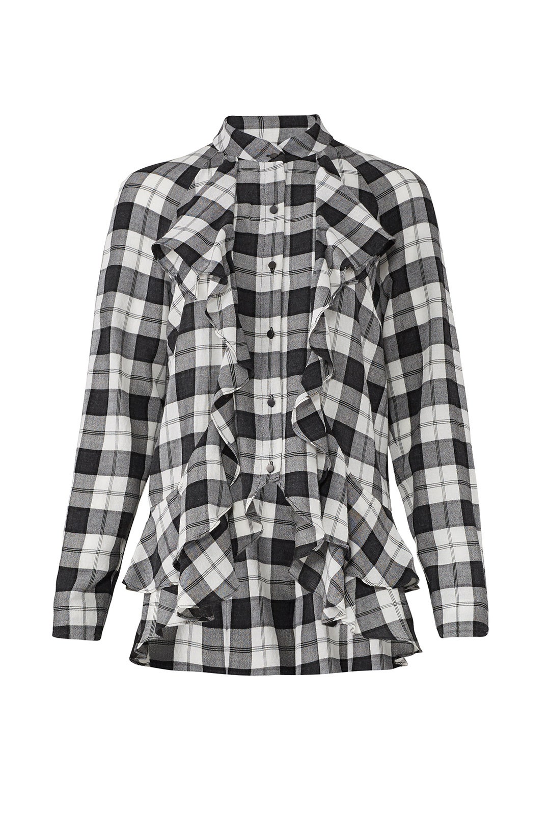 Plaid Ruffle Shirt by Nicole Miller 4