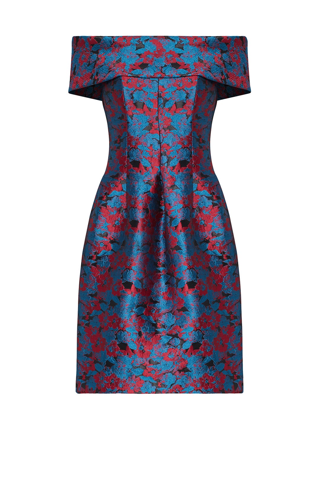 Blue Floral Jacquard Dress by Slate & Willow 3