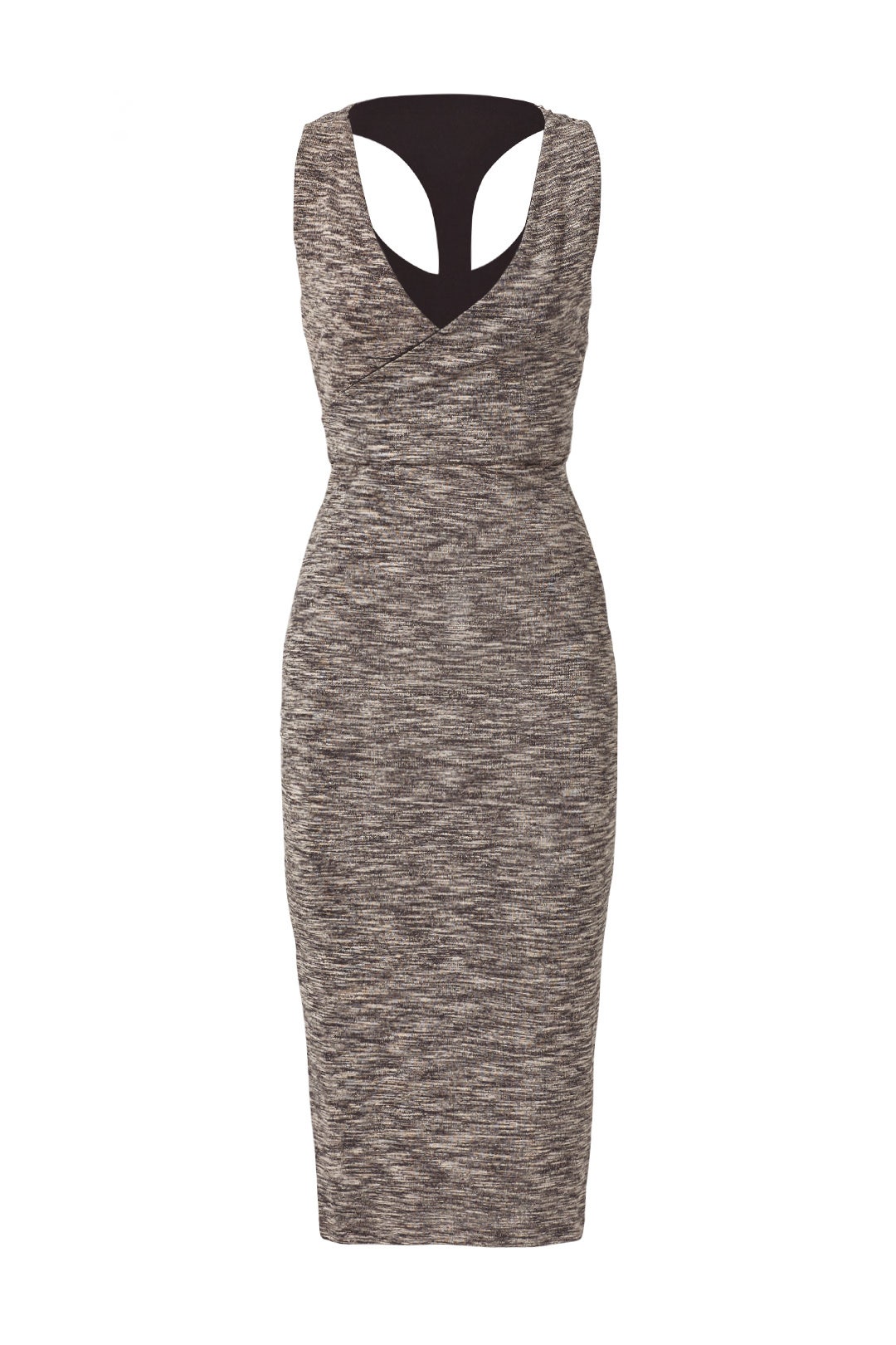 Grey Melange Wrap Dress by ST by Olcay Gulsen