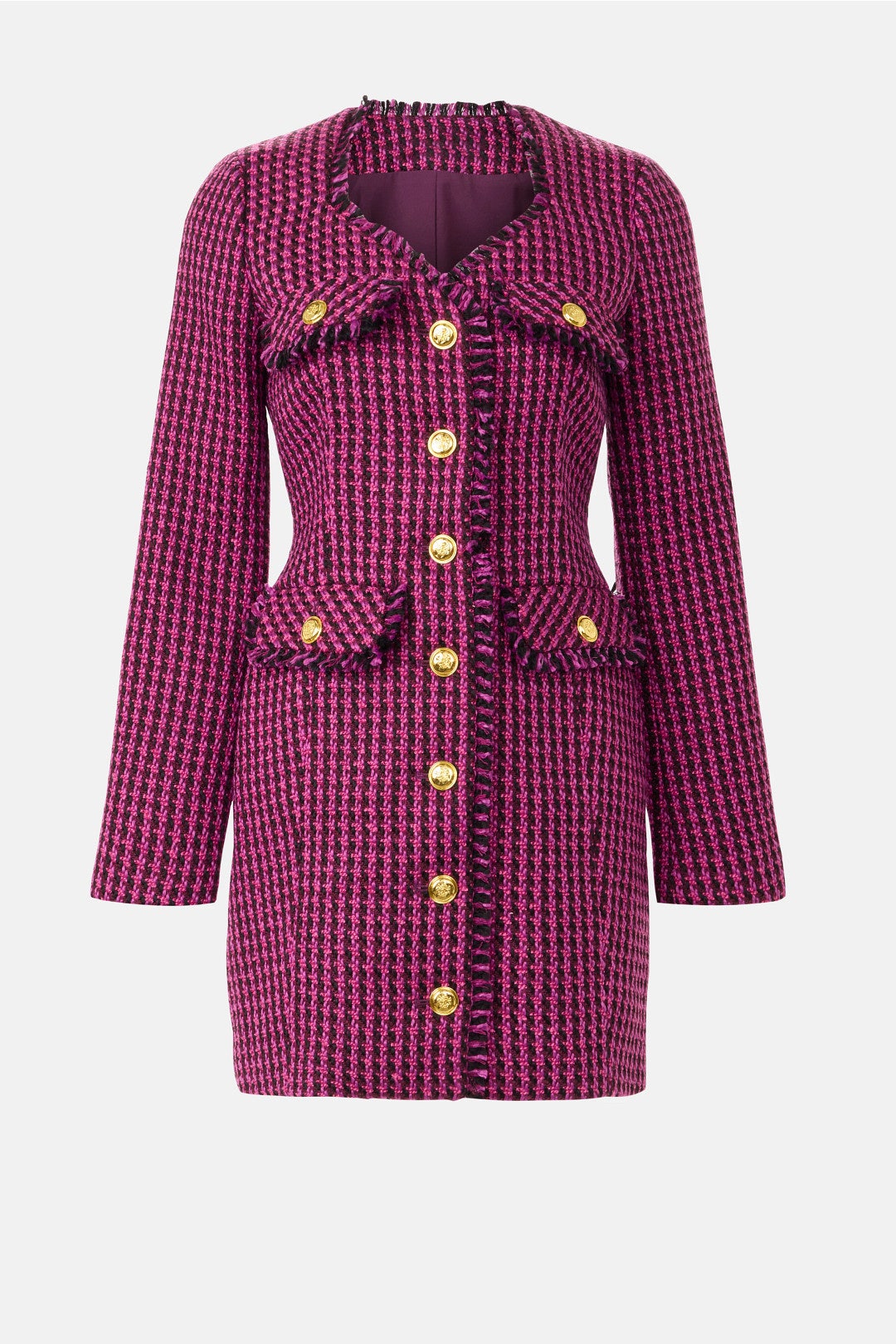 Long Sleeve Tweed Mini Dress by Derek Lam 10 Crosby x RTR 4