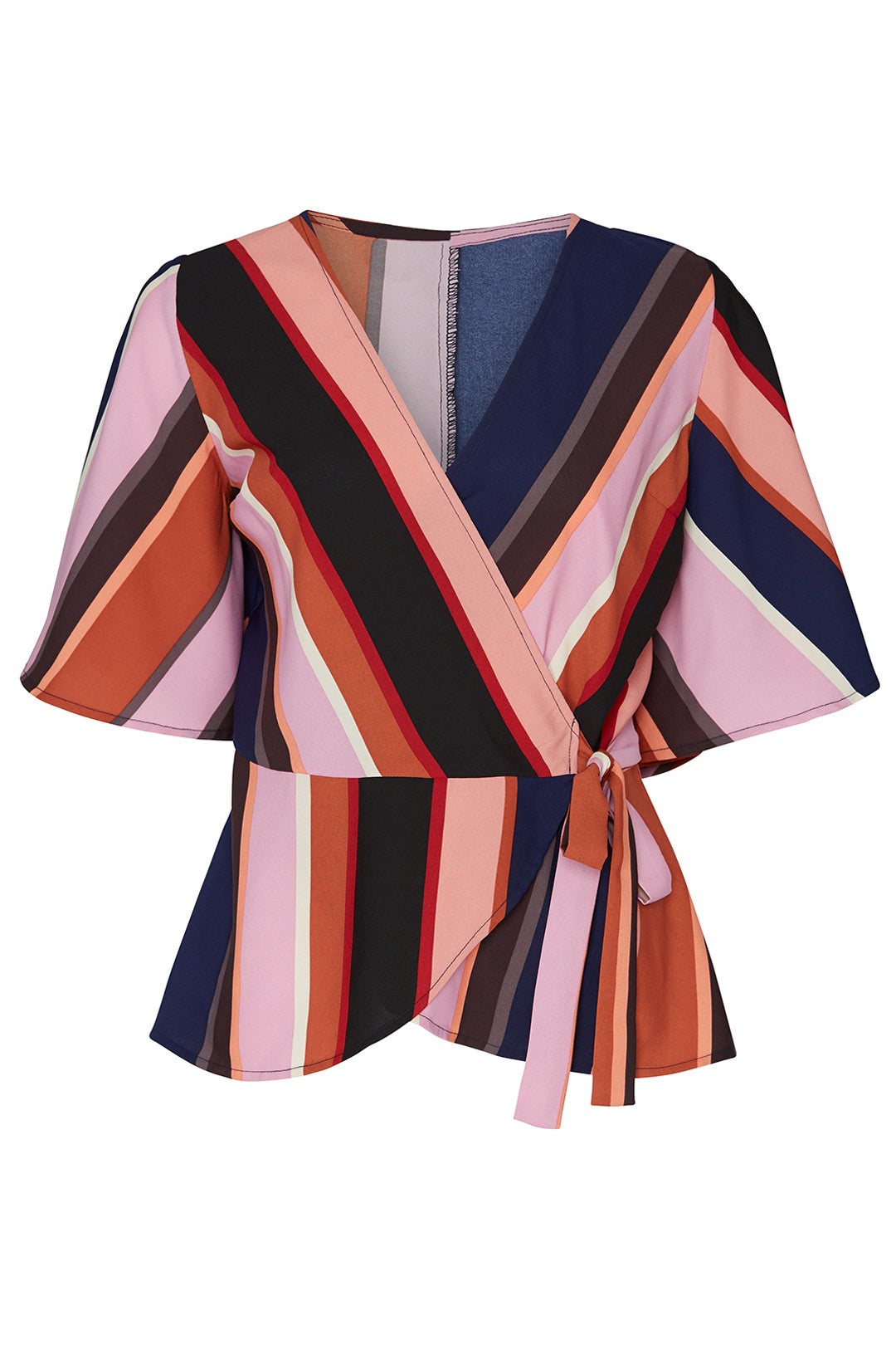 Multi Stripe Wrap Blouse by Louna