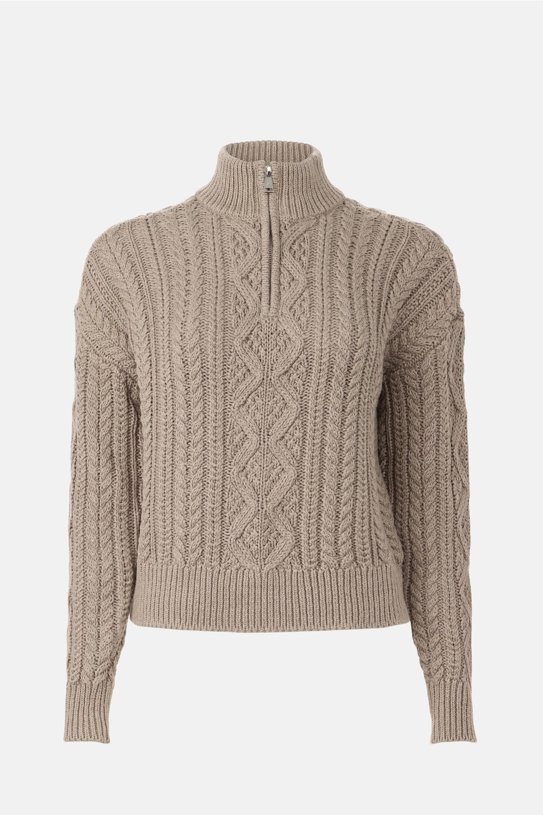 Cable Knit Brown Quarter Zip by Lauren Ralph Lauren 4