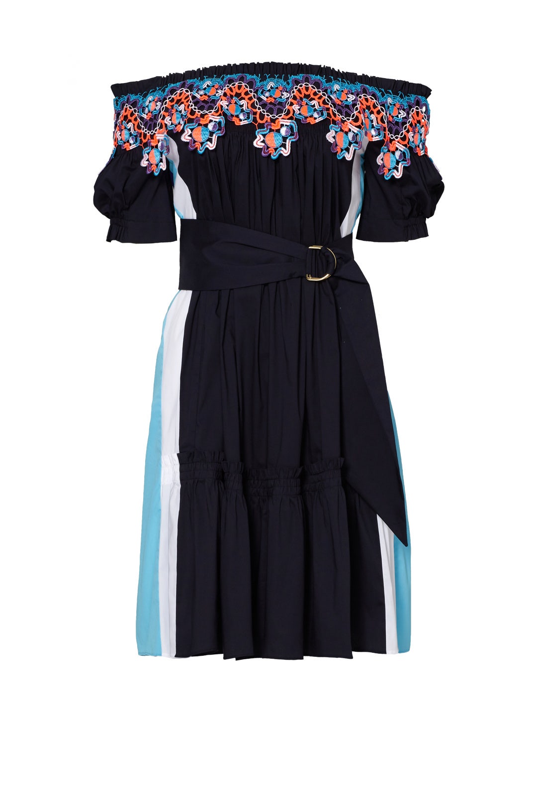 Navy Off Shoulder Panelled Dress by Peter Pilotto 3