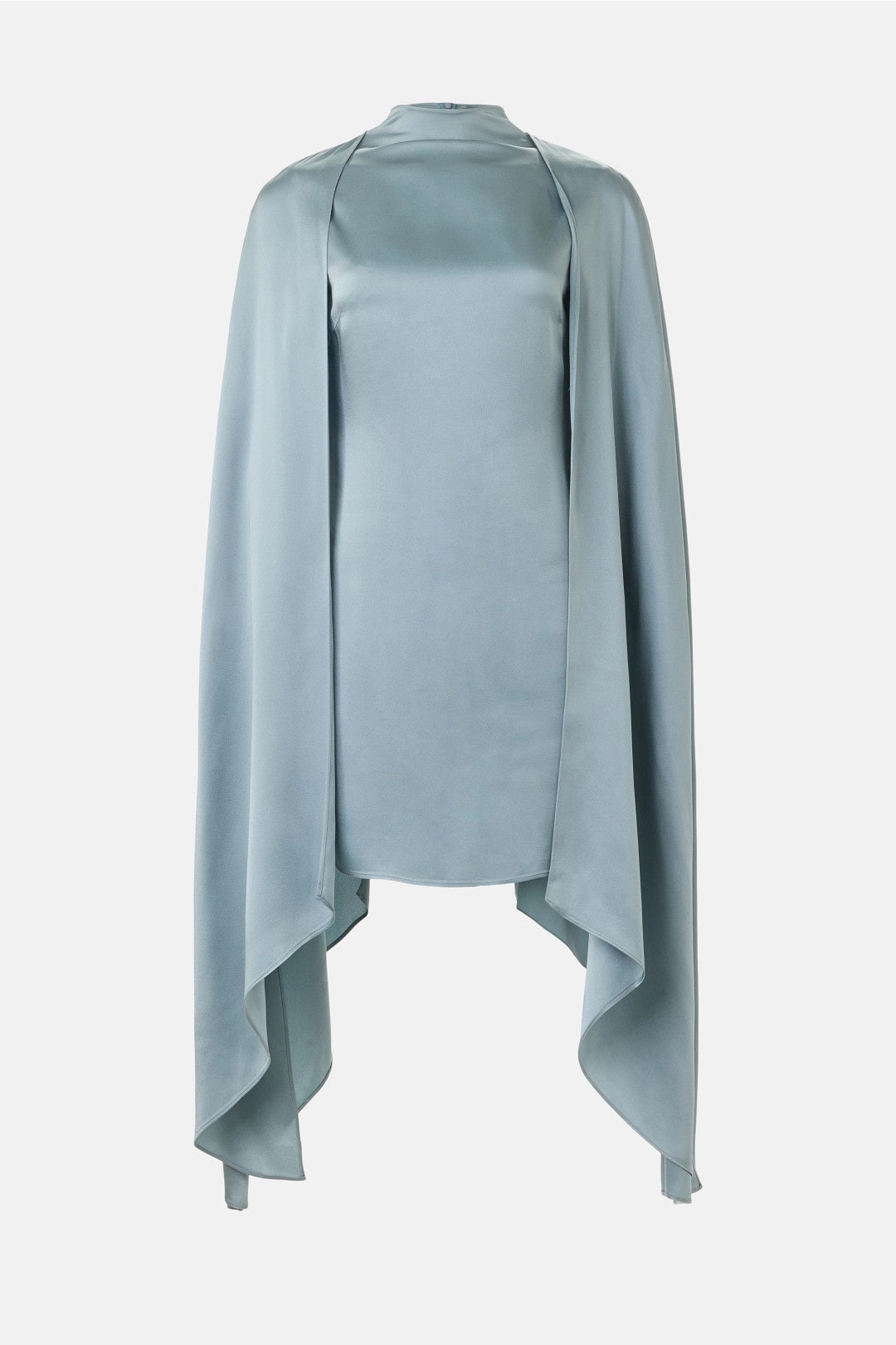 Satin Cape Sleeve Mini Dress by LAPOINTE