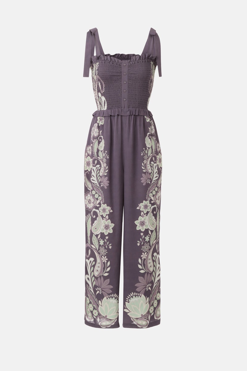 Rose Graphite Protea Paisley Jumpsuit by Caballero - Photo 4