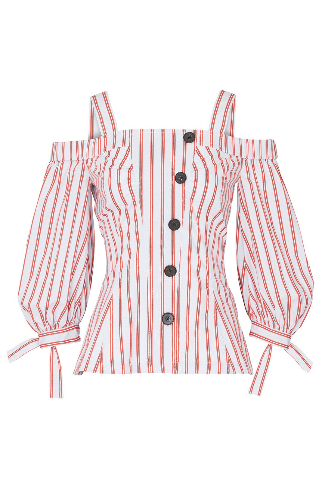 Buttoned Bell Sleeve Top by Derek Lam 10 Crosby