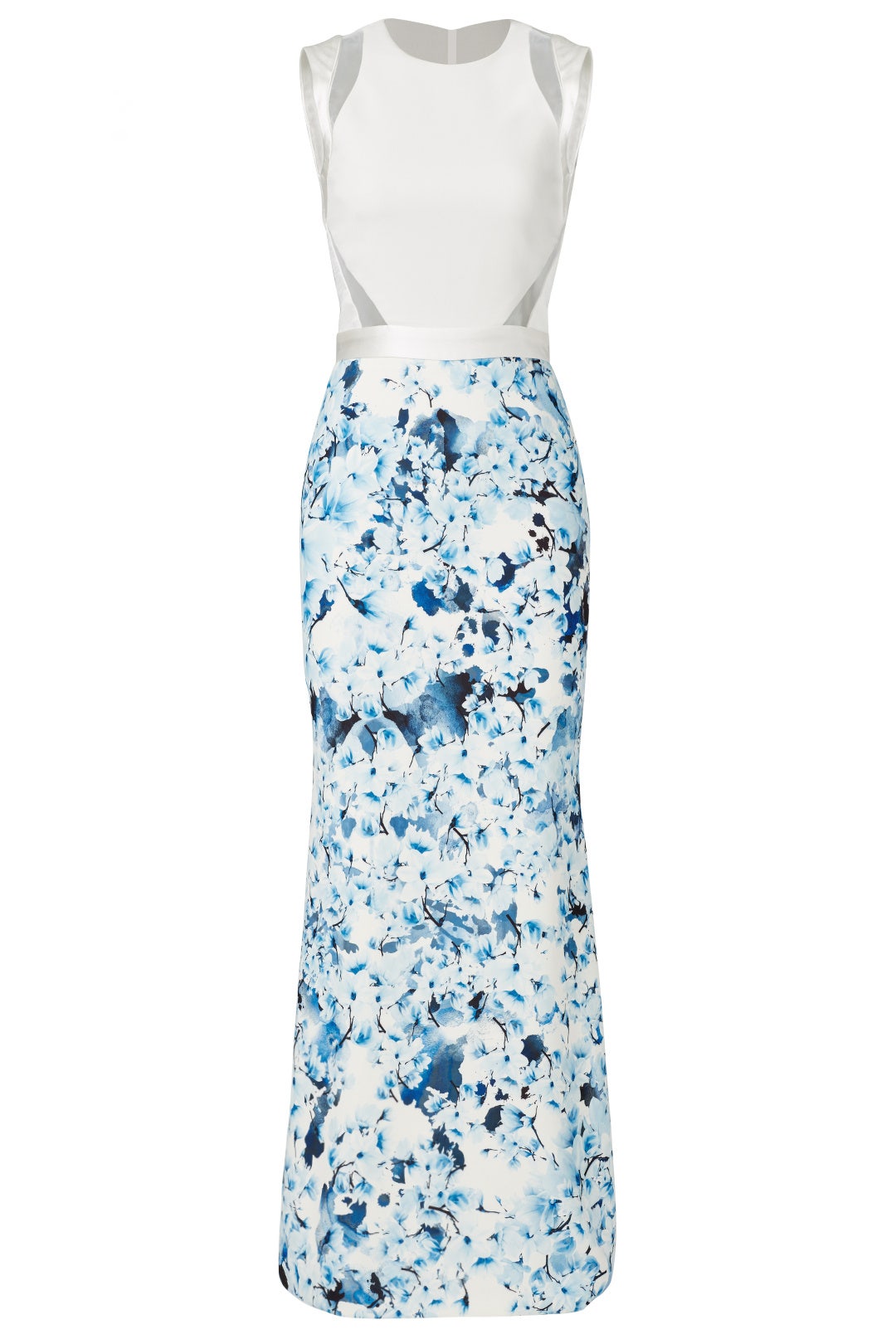 Blue Floral Flutter Gown by GABRIELA CADENA