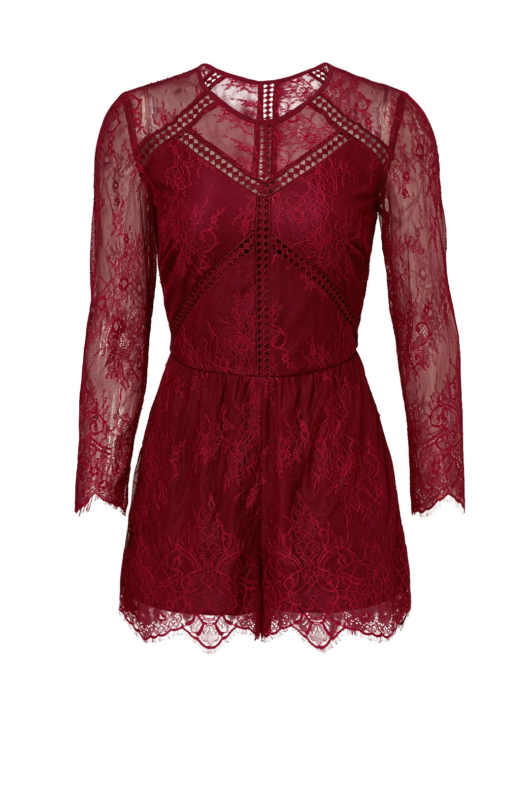 Bordeaux Fine Lace Romper by Greylin
