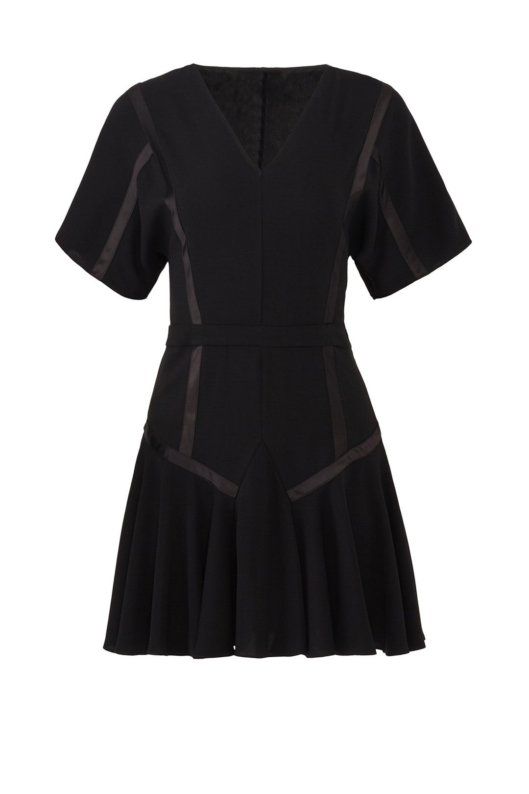 Black Flounce Hem Dress by HALSTON