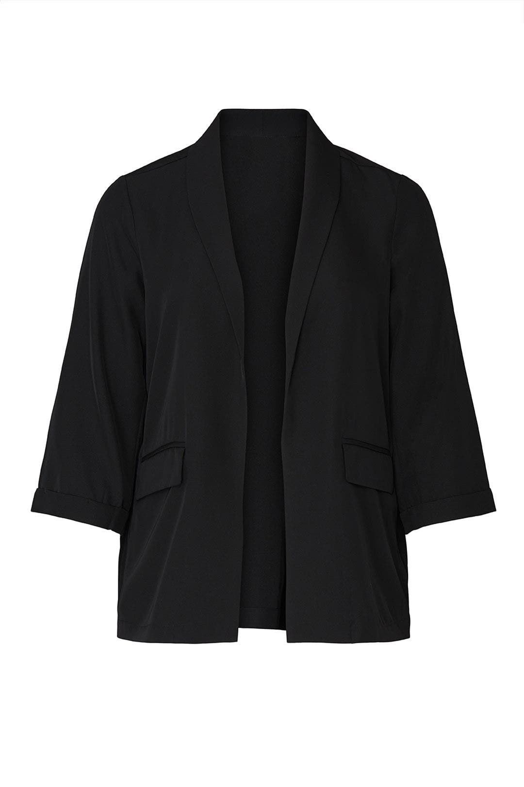 Black Draped Blazer by JUNAROSE 4