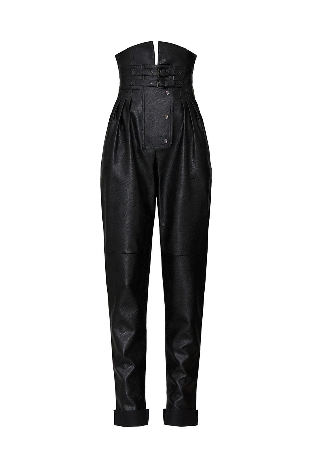 Black Faux Leather Pants by Maison Margiela 4