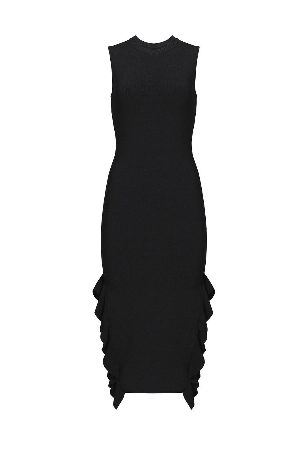 Black Ruffled Lotus Dress by Opening Ceremony 3