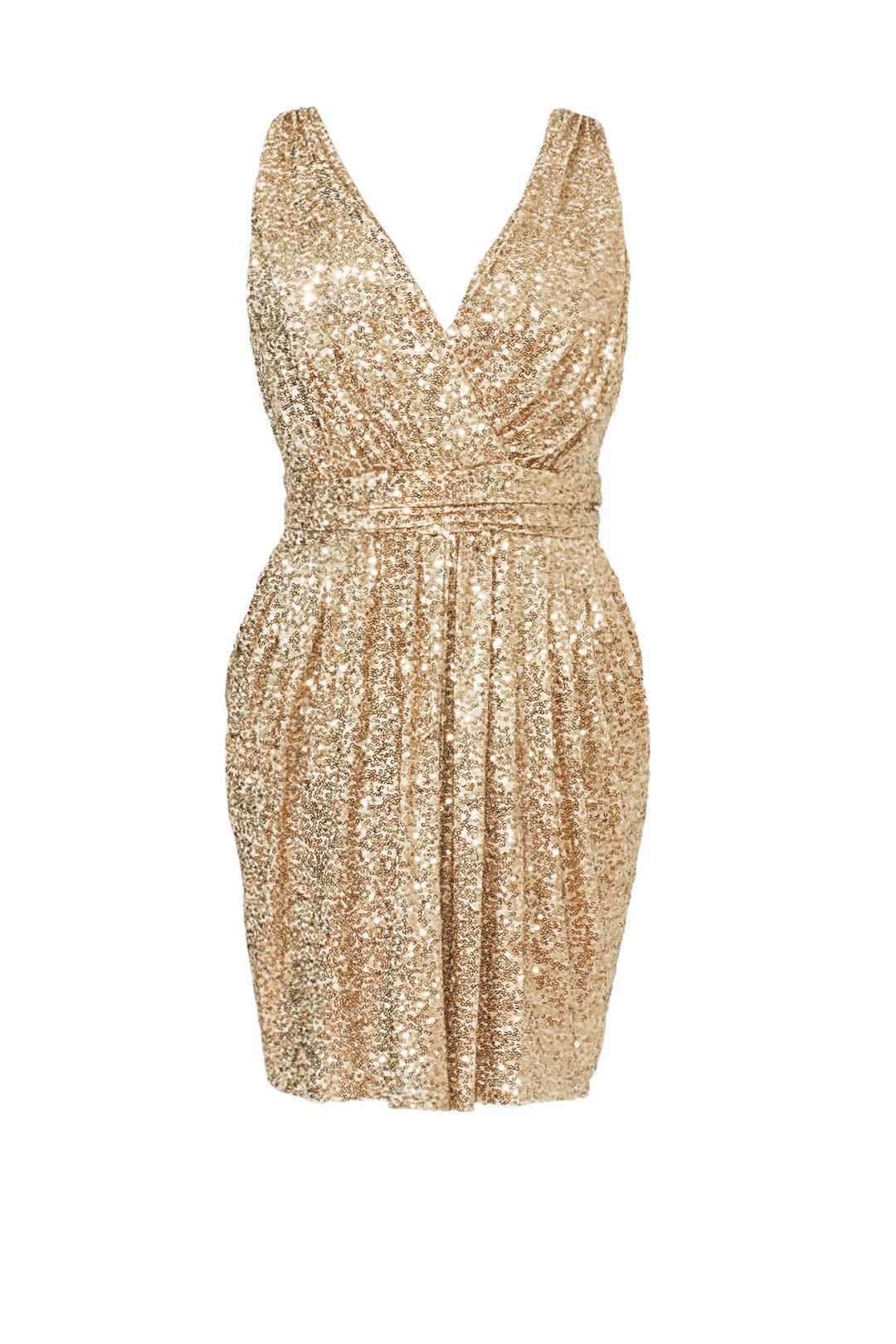 Draped in Gold Dress by Badgley Mischka 3