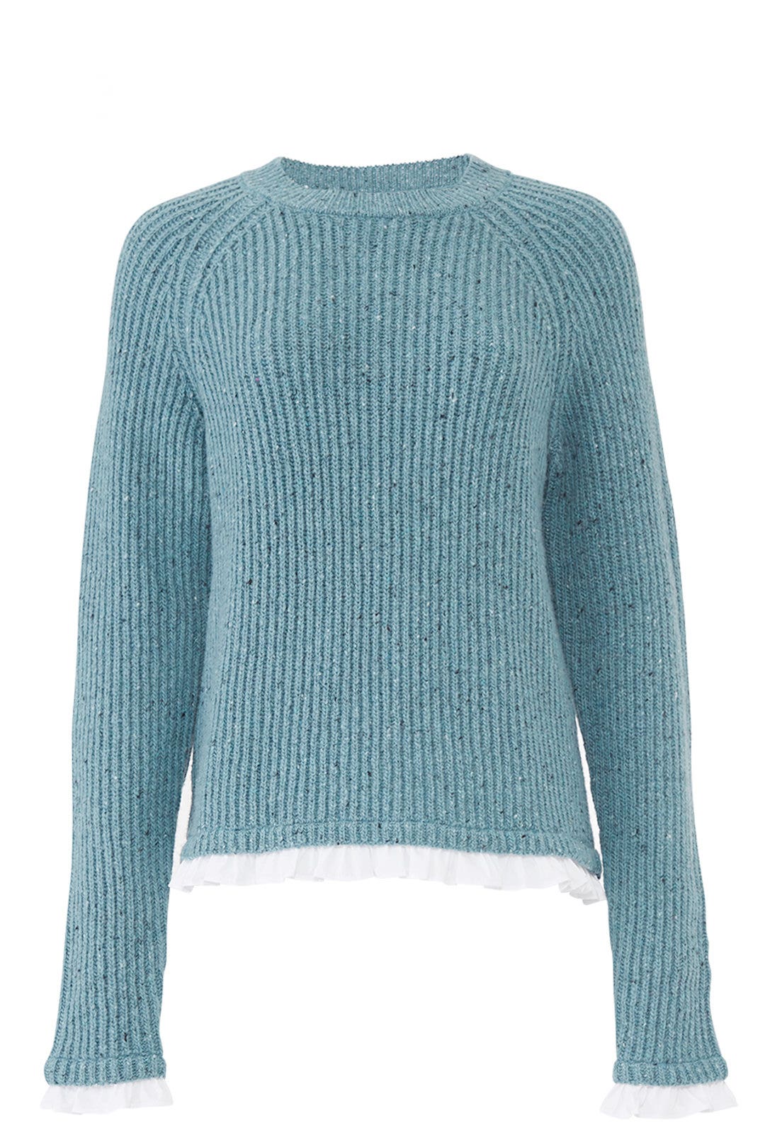 Shirting Trim Knit Sweater by Milly