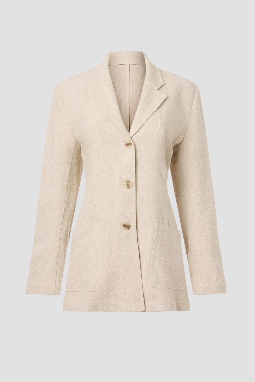 Beige Linen Zip Up Saharienne Jacketロエベ Beige suede sahariana jacket