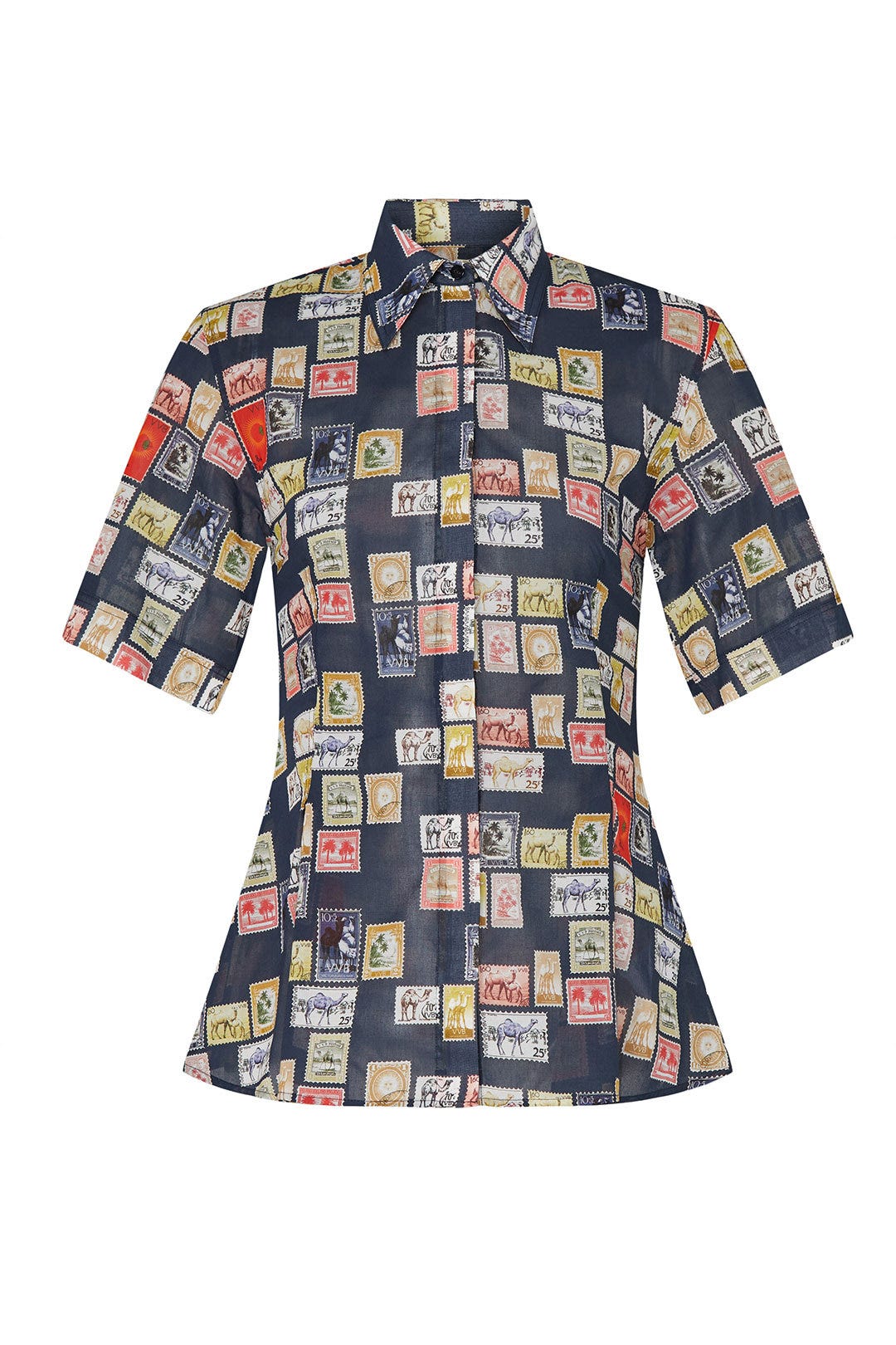 Dart Detail Short Sleeve Shirt by Victoria Victoria Beckham