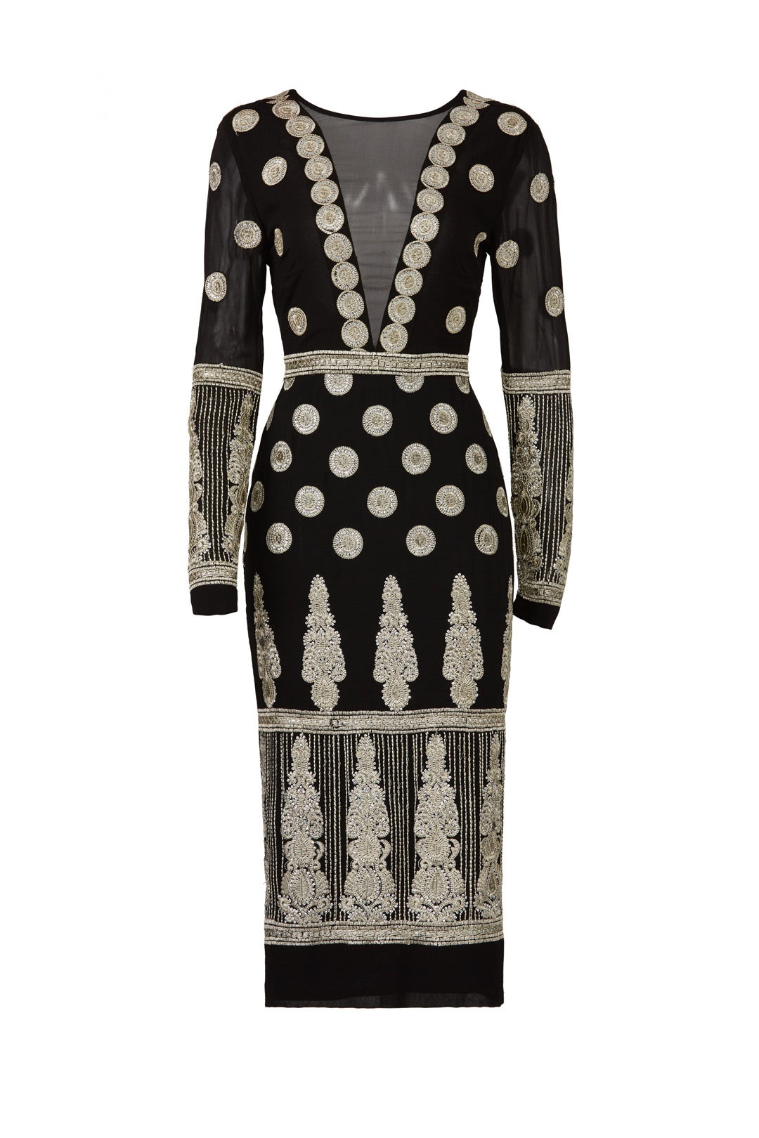 Mosaic Gold Dress by Nicole Miller 3