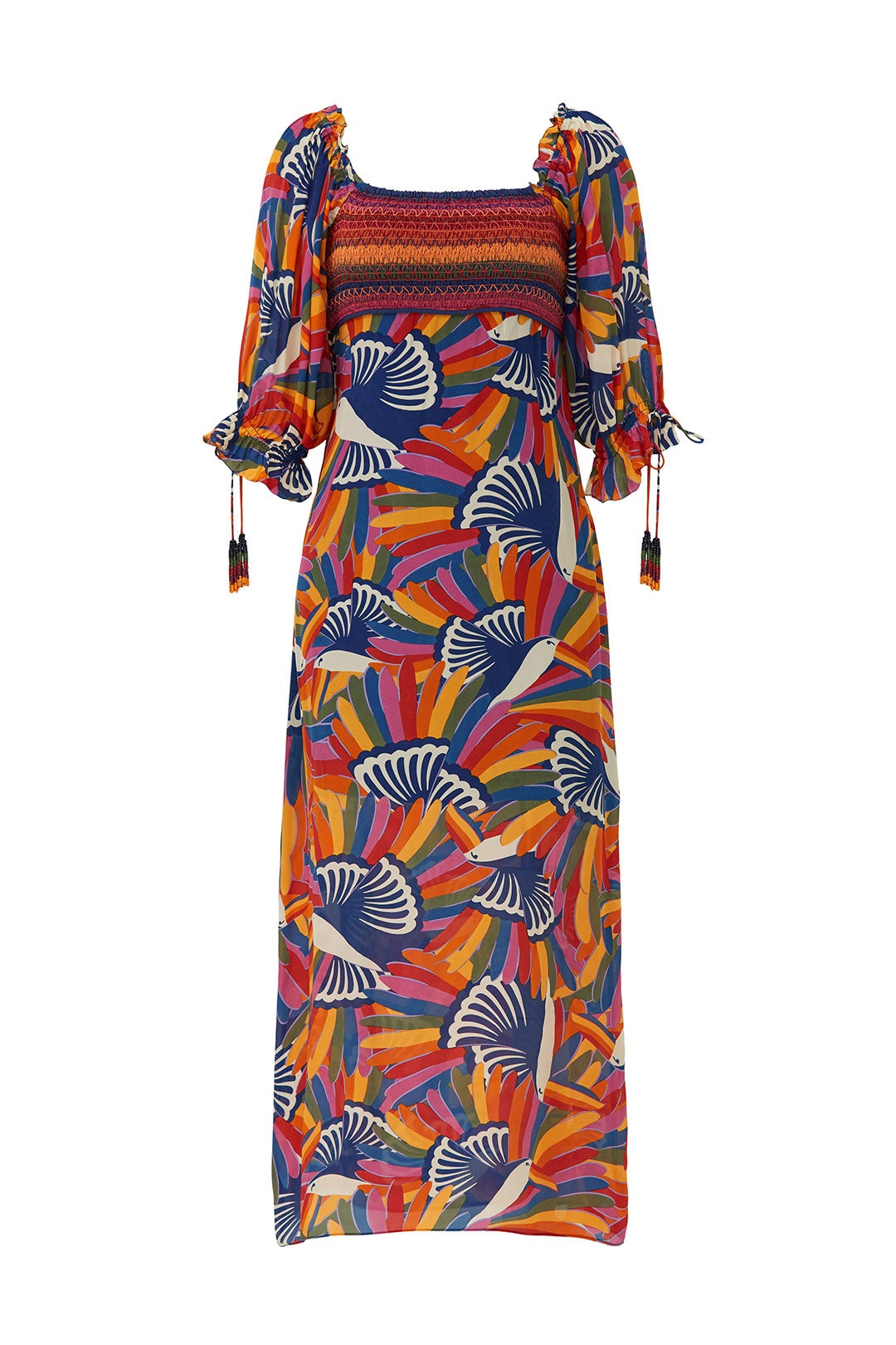 Rainbow Toucan Smocked Maxi by FARM Rio 4