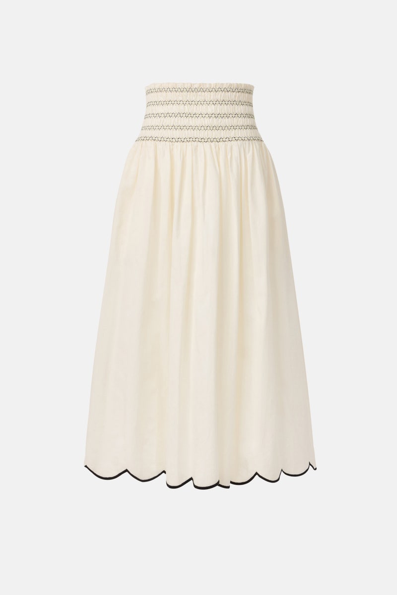 Elsa Smocked Waist Midi Skirt by Fifteen Twenty - Photo 4