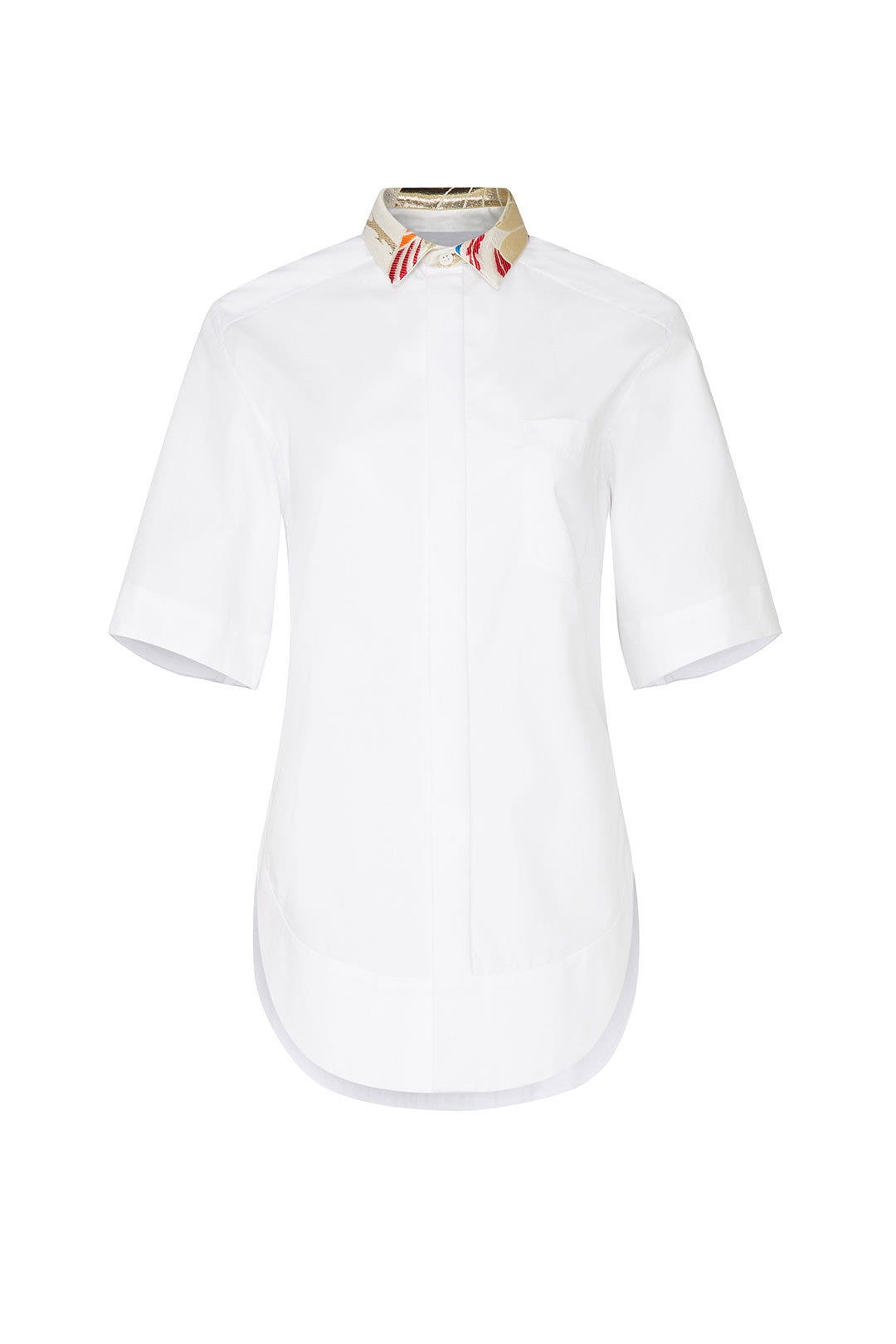White Short Sleeve Shirt by Haider Ackermann 4