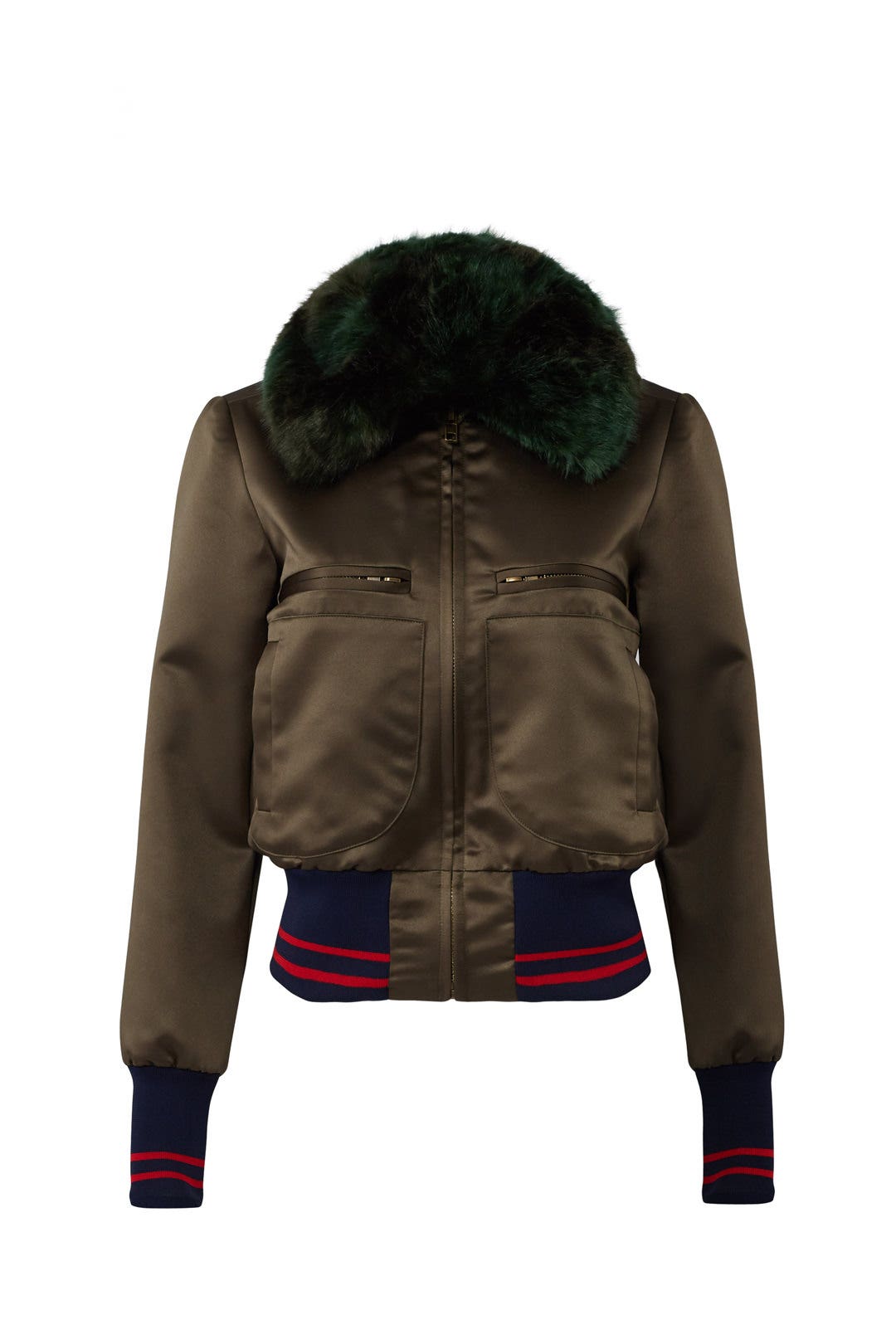 Fur Trim Nylon Bomber by Harvey Faircloth