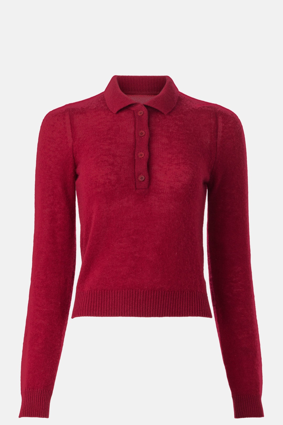 Cranberry Long Sleeve Polo by NAADAM 4