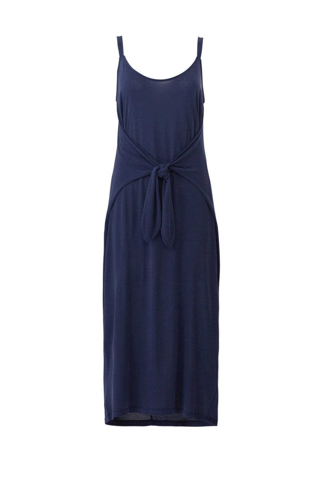 Navy Tie Front Midi Dress by Slate & Willow