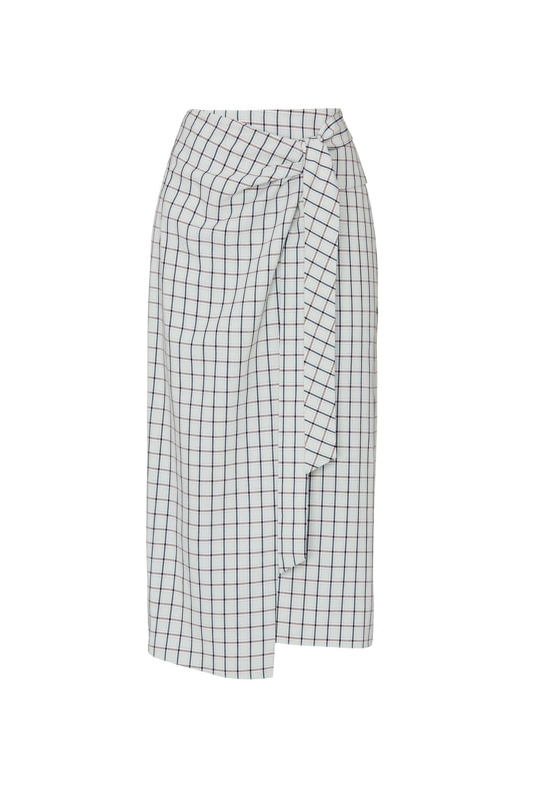 Elliot Check Wrap Skirt by Tibi