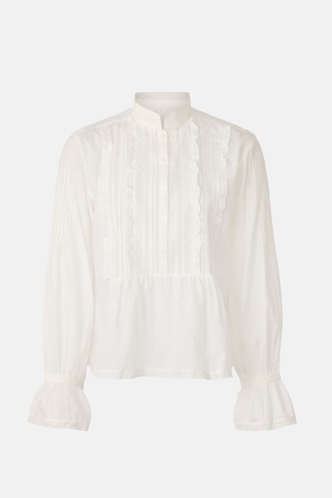 【送料&関税込】Patou Ruffled Cotton Blouse Ruffled tie-neck cotton blouse in white - Patou | Mytheresa
