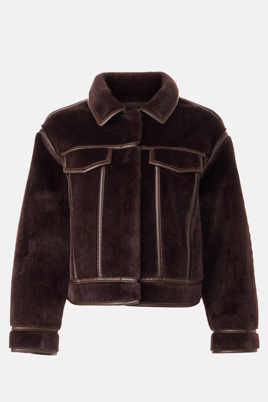 Monge Collarless Faux Fur Jacket by ZAPA 4