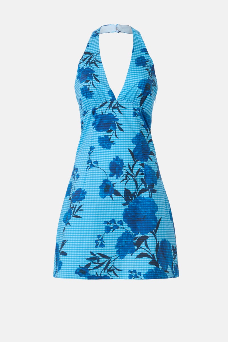 Halter V-Neck Mini Dress by Jewel x Badgley Mischka - Photo 4