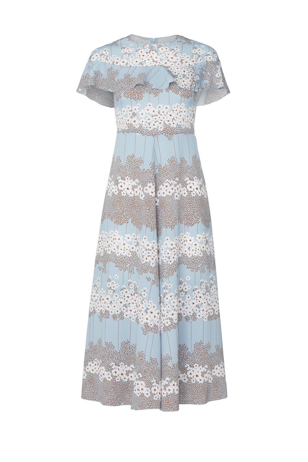 Blue Ruffle Printed Dress by RED Valentino | Rent the Runway