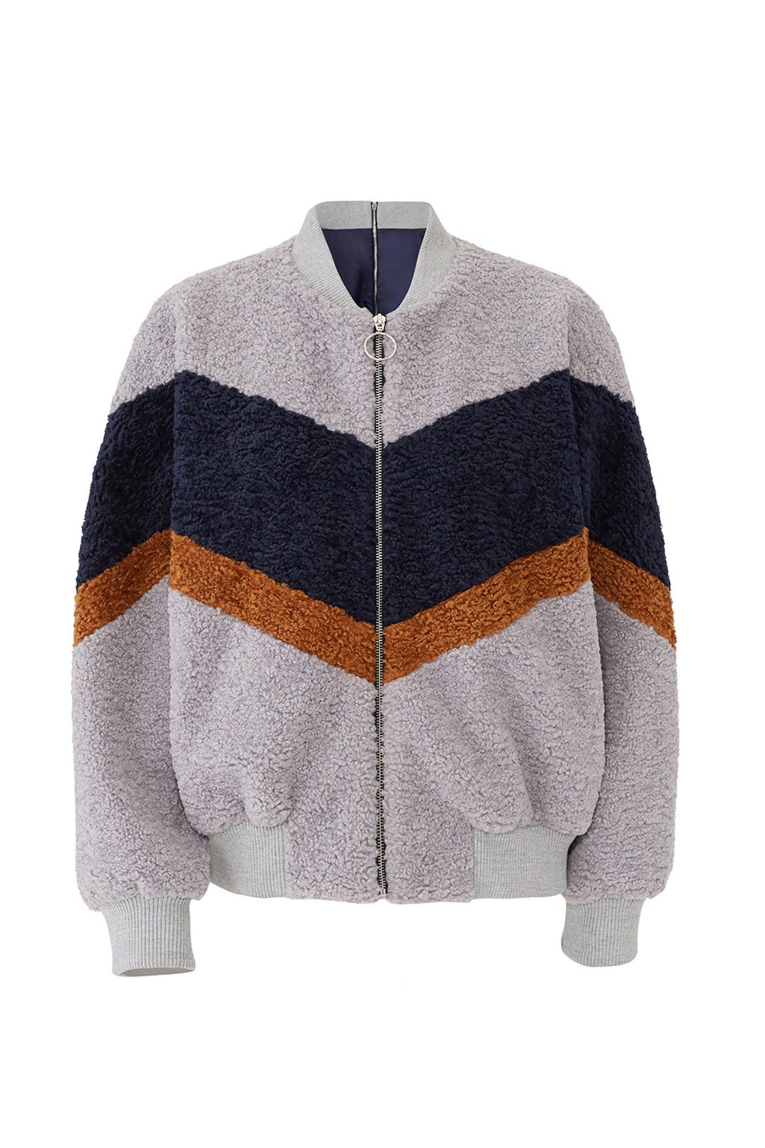 Colorblock Teddy Faux Fur Jacket by J.O.A.