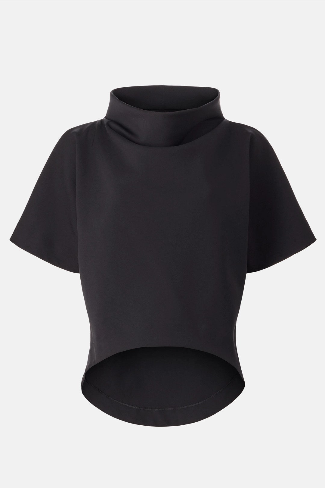Black Crepe Mock Neck Top by Natori 4